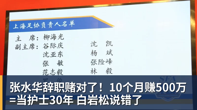 开云官方网页版张水华辞职赌对了!10个月赚500万=当护士30年 白岩松说错了